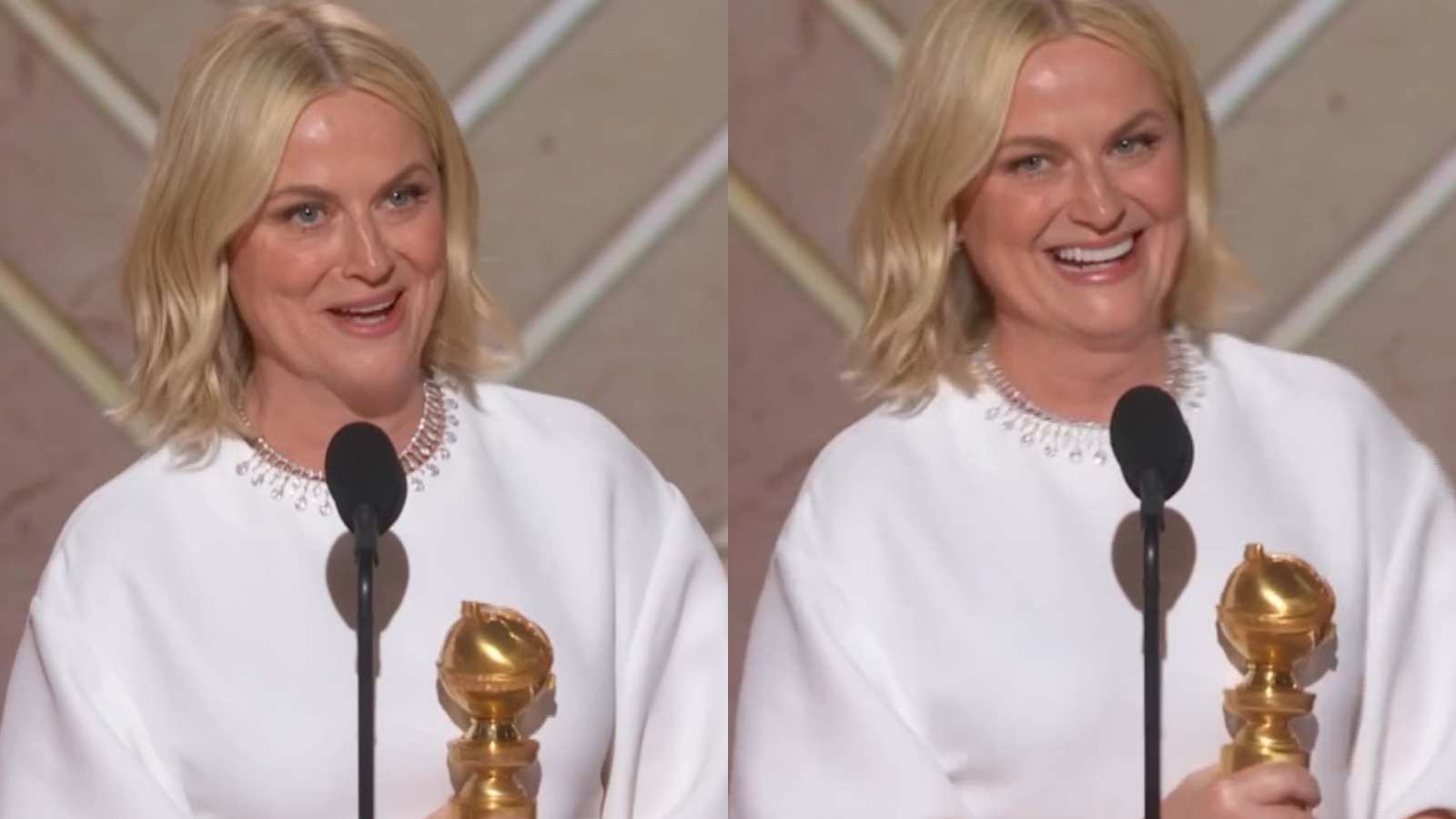 Amy Poehler Takes Home Golden Globes’ First Podcast Trophy Beating Ex-Husband Will Arnett