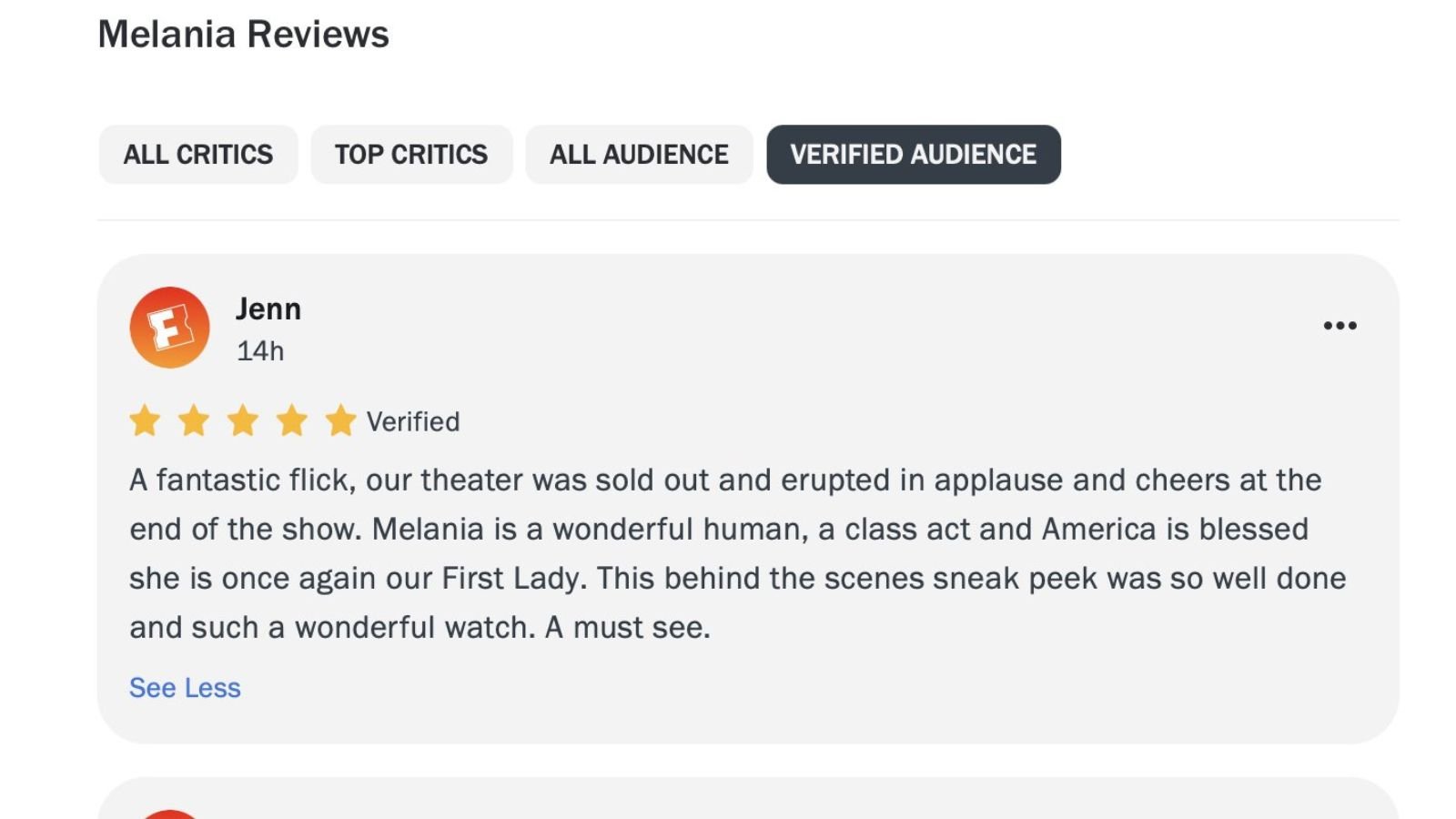 The Glowing Audience Reviews for Melania Tell a Strange Story