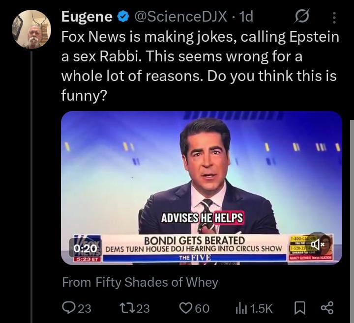 Even Loyal Fox Fans Are Calling The Latest Epstein Jokes on The Five a New Low