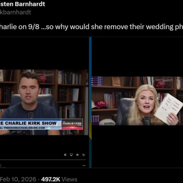 An Unverified Theory About Erika Kirk’s Bookshelf and a Missing Wedding Photo Is Going Viral — And There’s No Evidence It’s True