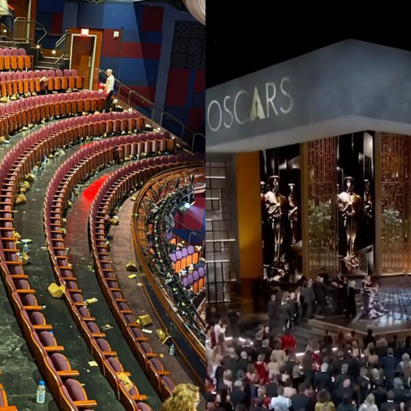 Oscars Celebrities Wore Millions in Diamonds and Preached About Saving the World — Then Someone Took a Photo of What They Left Behind