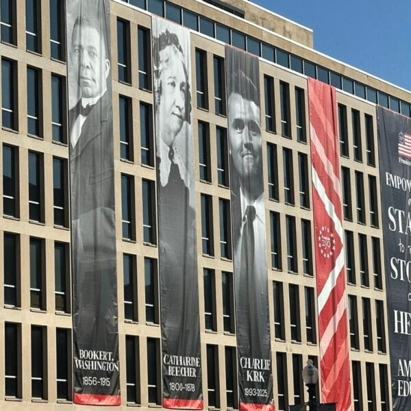 Charlie Kirk Wrote ‘The College Scam.’ Now His Face Is on the Department of Education — Next to the Founder of Tuskegee and a Pioneer of Women’s Education