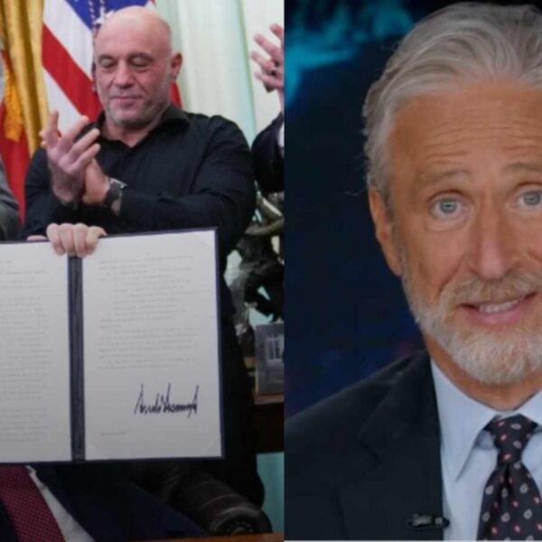 Jon Stewart Roasts Trump Over Weird Bill Signing and Rambling Signature Moment