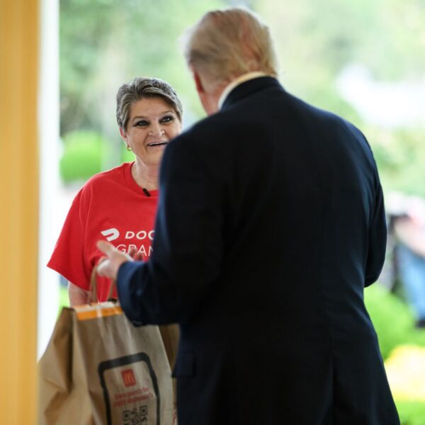 Trump Dismisses His Own Oval Office DoorDash Grandma Stunt as ‘Tacky,’ Then Says Politicians Have to Keep Doing It