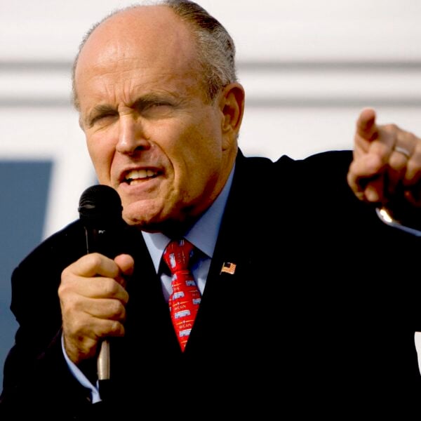Rudy Giuliani attends a rally to lend his support to Republican presidential candidate John McCain Henderson, Nevada