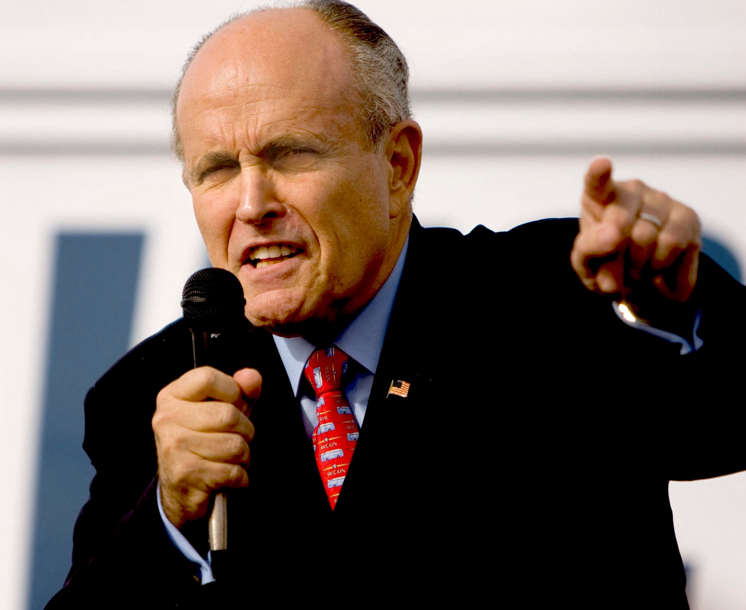 Rudy Giuliani attends a rally to lend his support to Republican presidential candidate John McCain Henderson, Nevada