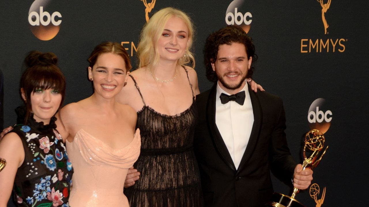 Maisie Williams, Emilia Clarke, Sophie Turner, Kit Harington