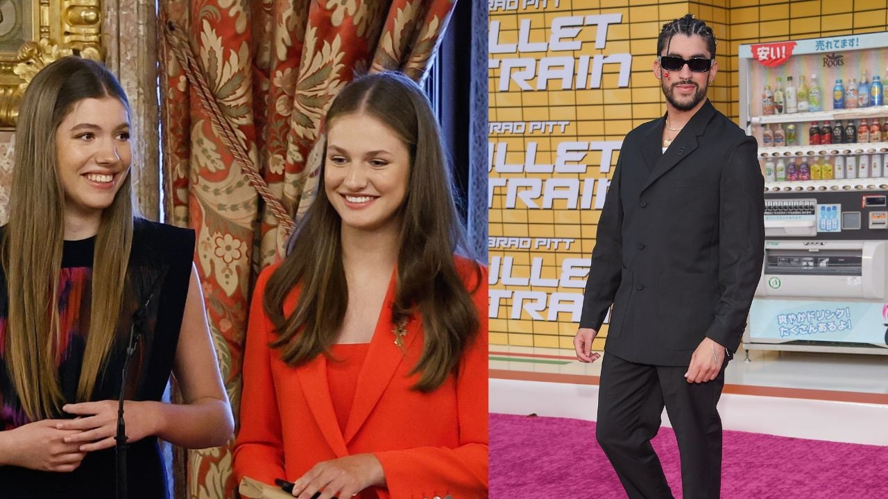 Princess Leonor and Princess Sofia of Spain and Bad Bunny