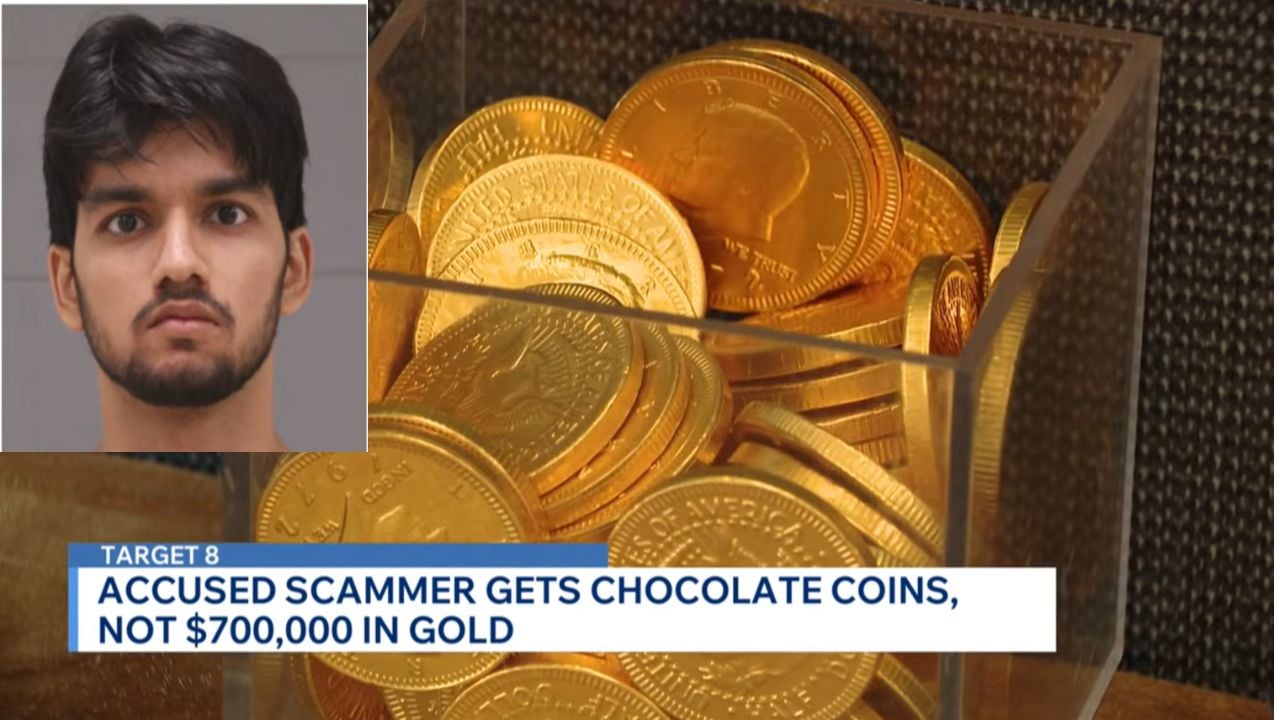 scammer gets chocolate coins