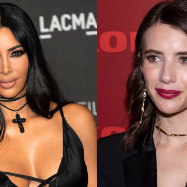 Kim Kardashian and Emma Roberts