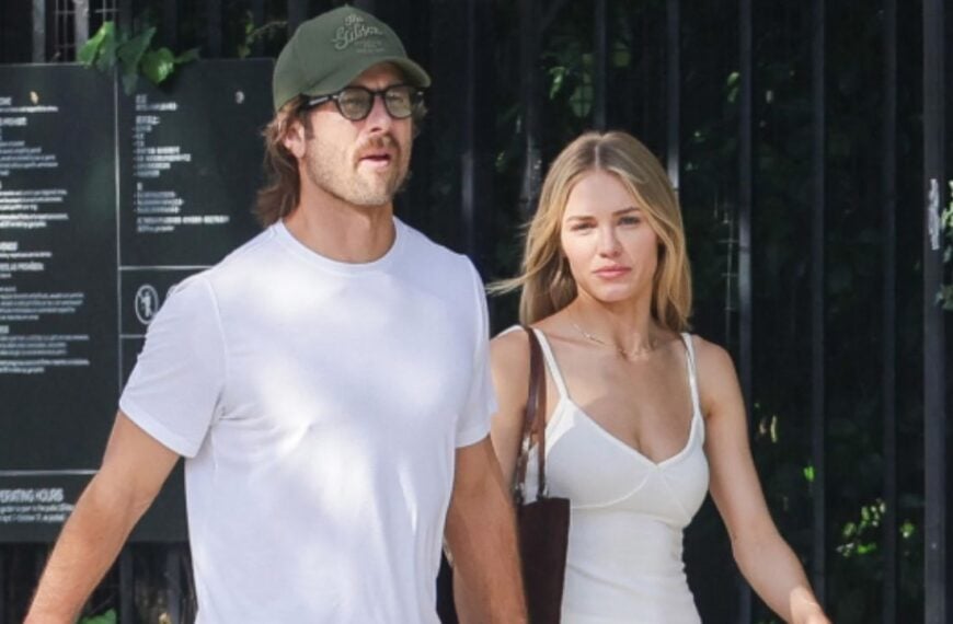 Glen Powell and Michelle Randolph in NYC