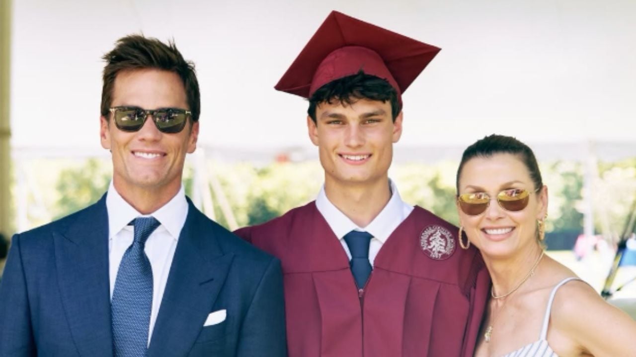 Tom Brady + Bridget Moynahan + Jack graduation photo
