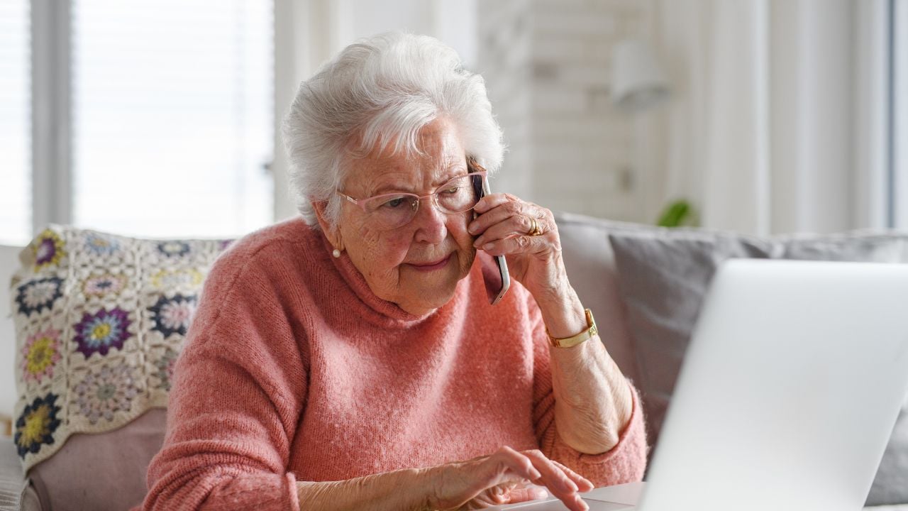 An elderly women scammed