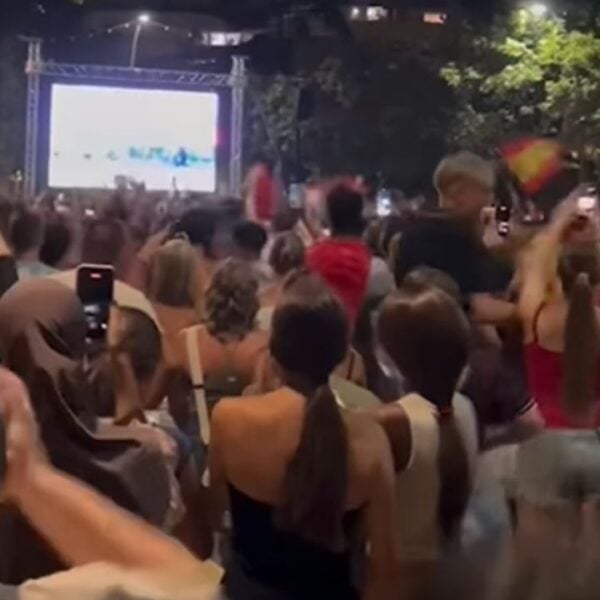 Fans in Madrid party