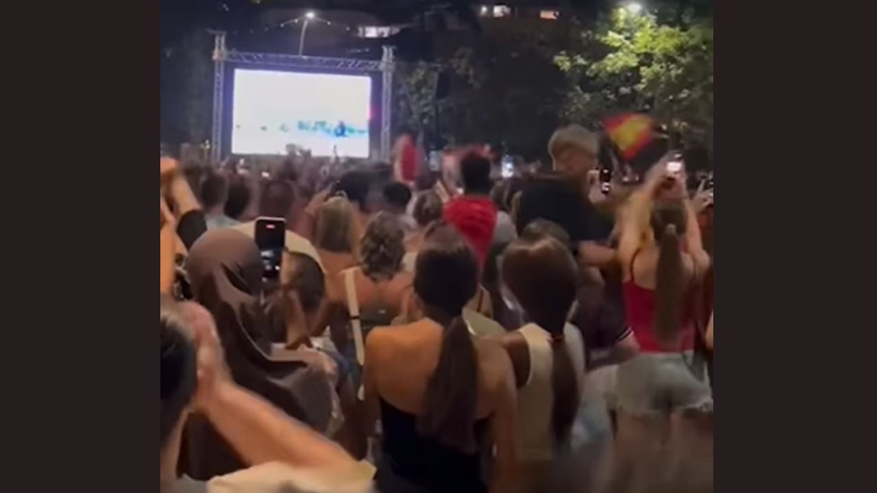 Fans in Madrid party