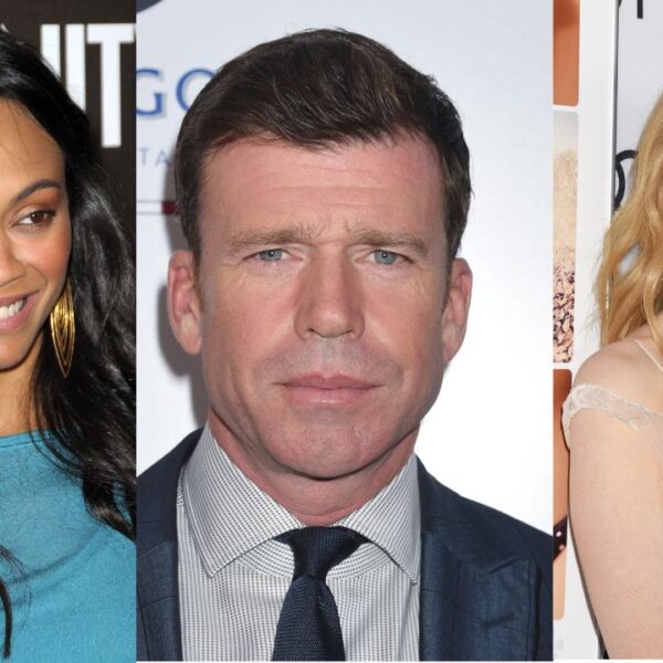 Zoe Saldaña and Nicole Kidman with Taylor Sheridan