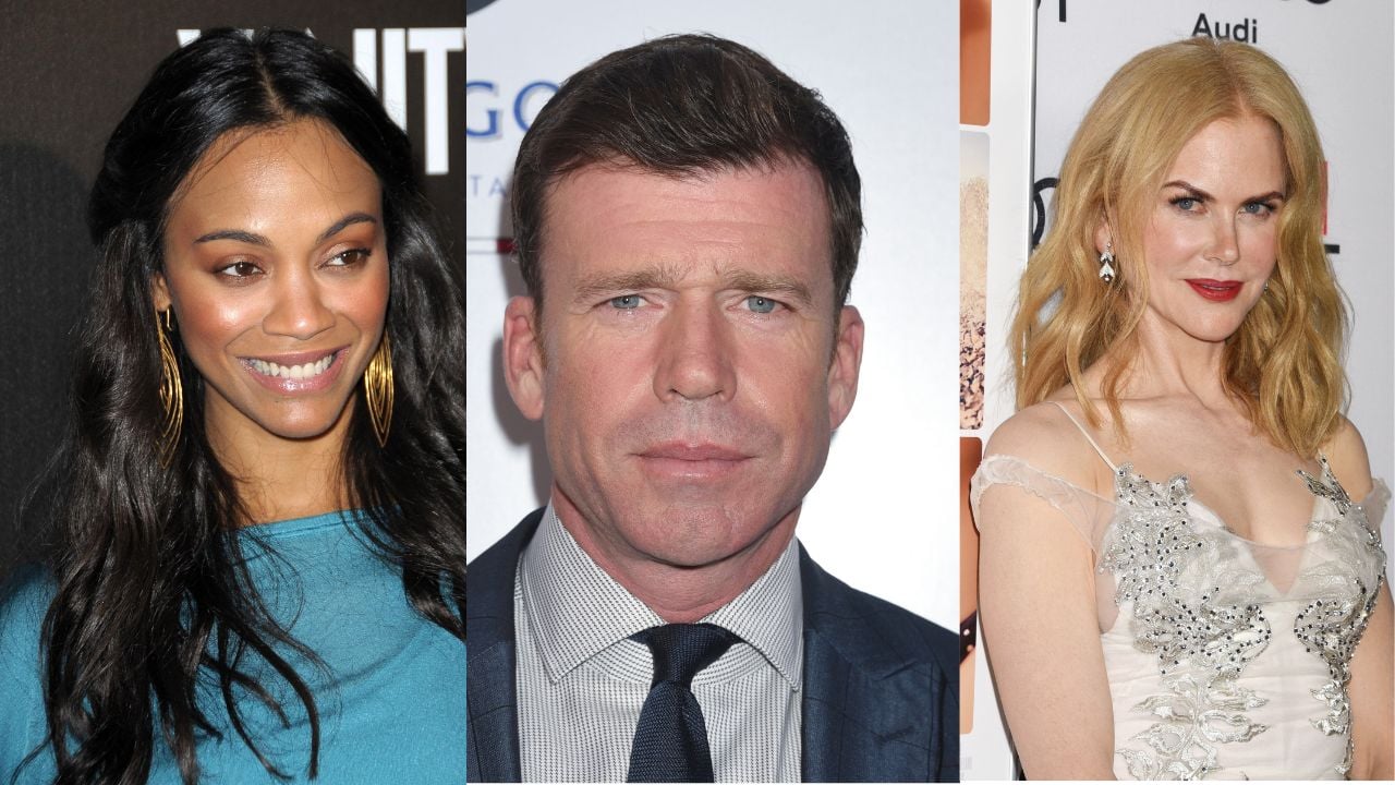 Zoe Saldaña and Nicole Kidman with Taylor Sheridan