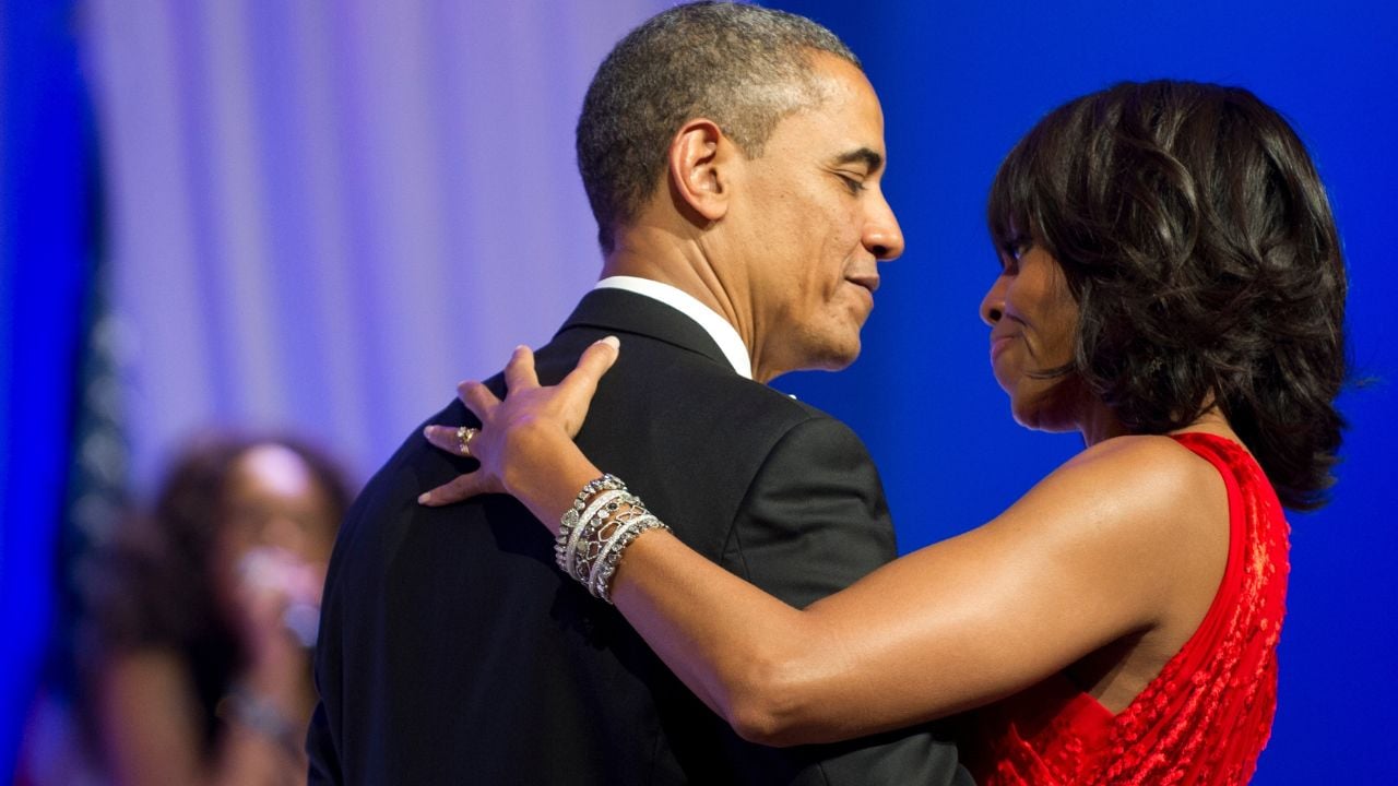 President Barack H. Obama and first lady Michelle dance during a performance by Jennifer Hudson at the Commander in Chief's Ball at the Washington Convention Center. Washington, D.C. - Jan. 21, 2013.