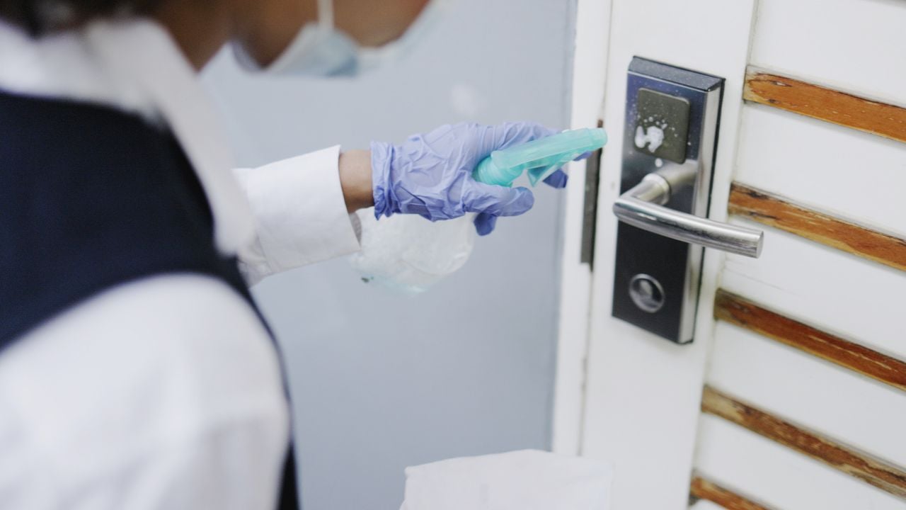 Cleaning door handle