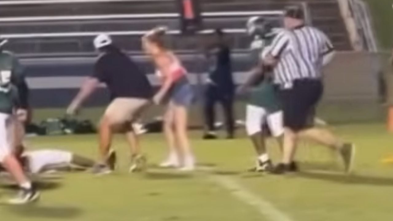 16-year-old girl who ushed the field and tackled a football player