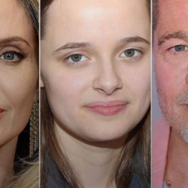 Angelina Jolie; Vivienne Jolie; Brad Pitt.