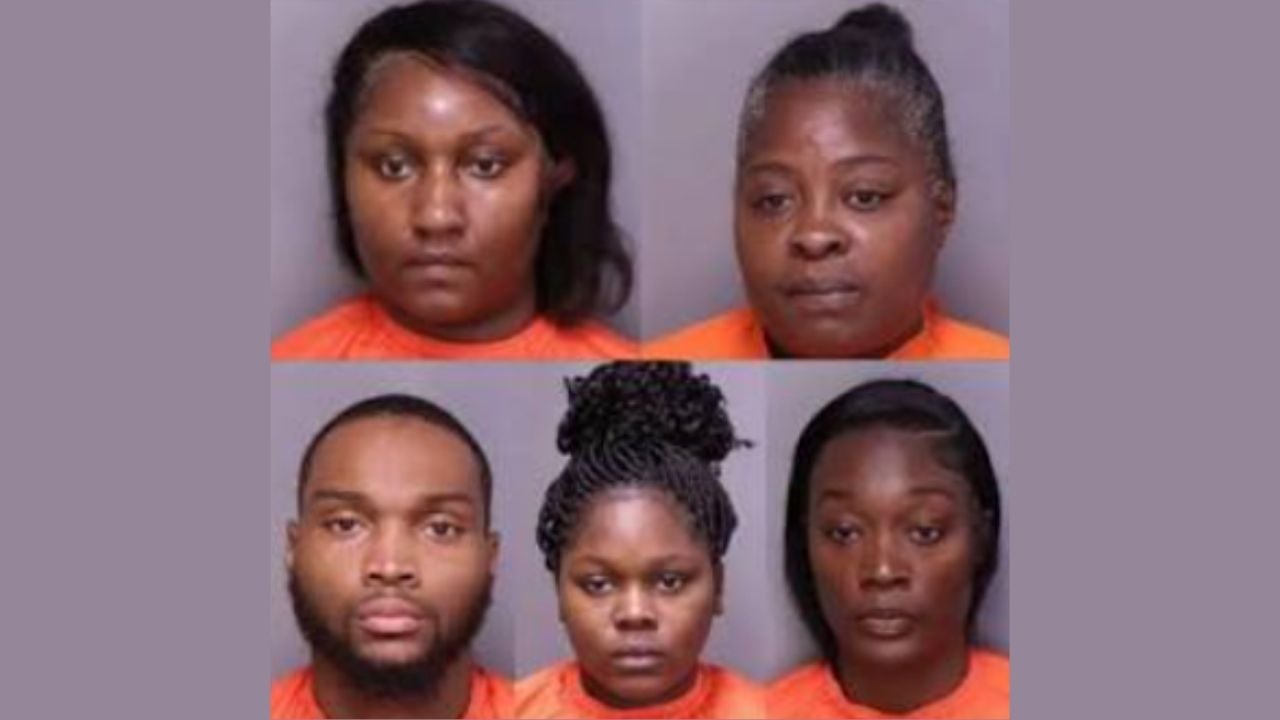 Jessica Demetric Purvis, 51-year-old Tameka L. Rogers, 24-year-old Imani Kadijah Rogers, 25-year-old Yaysher Damion Grice and 33-year-old Jaquanna Miesha Davis.