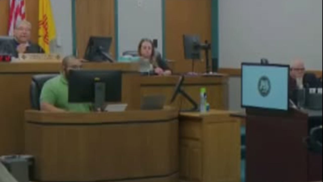 courtroom scene from a legal proceeding regarding a Las Cruces therapist sentenced for Medicaid fraud