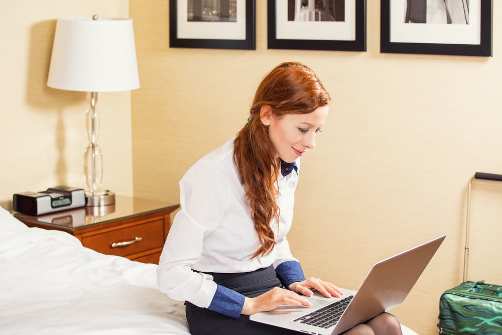 hotel room working