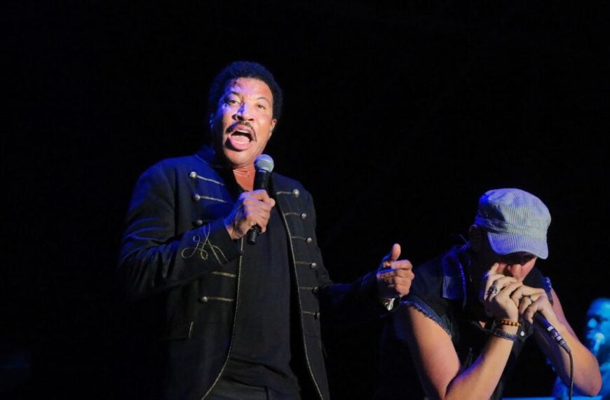 Manchester, Tennessee USA - 06-14-2014: Lionel Richie and his band perform at Bonnaroo Music Festival