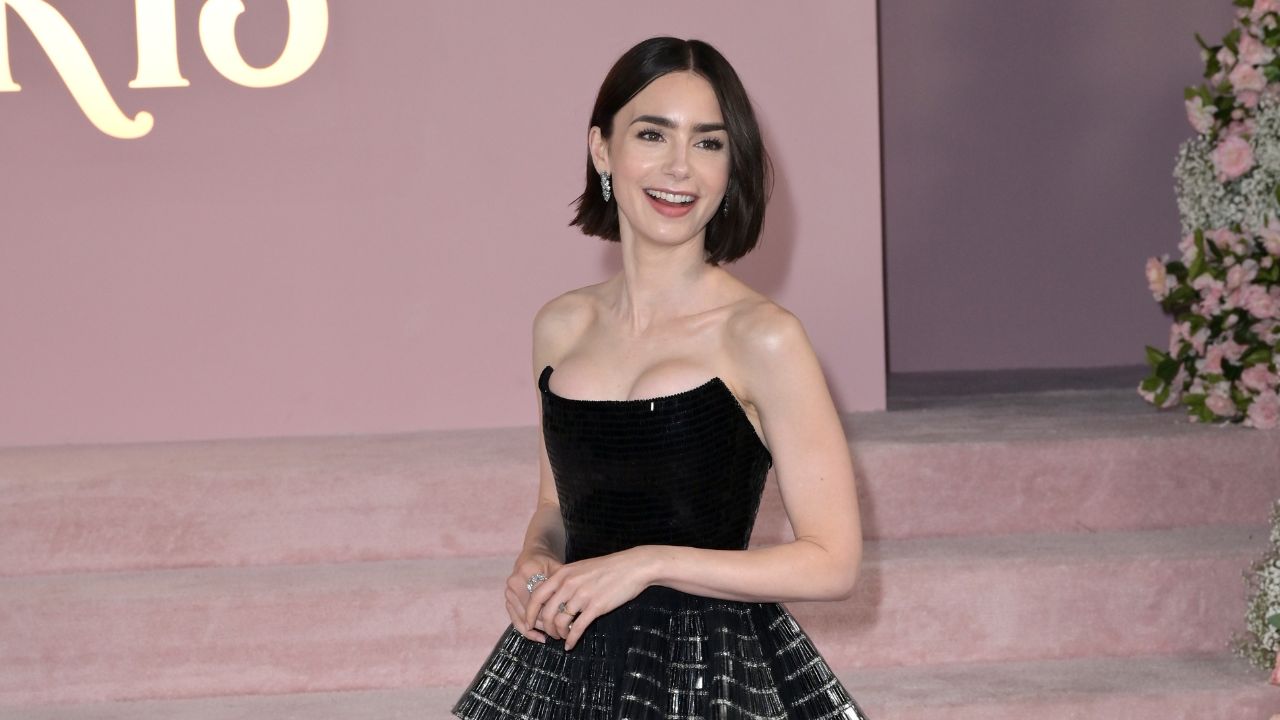 LOS ANGELES, USA. August 14, 2024: Lily Collins at the premiere for season 4 of Emily in Paris at the Egyptian Theatre.
